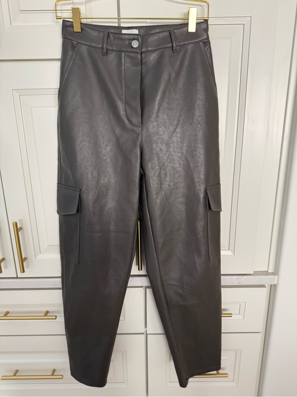 Aritzia Wilfred  Leather-Look Cargo Pants
